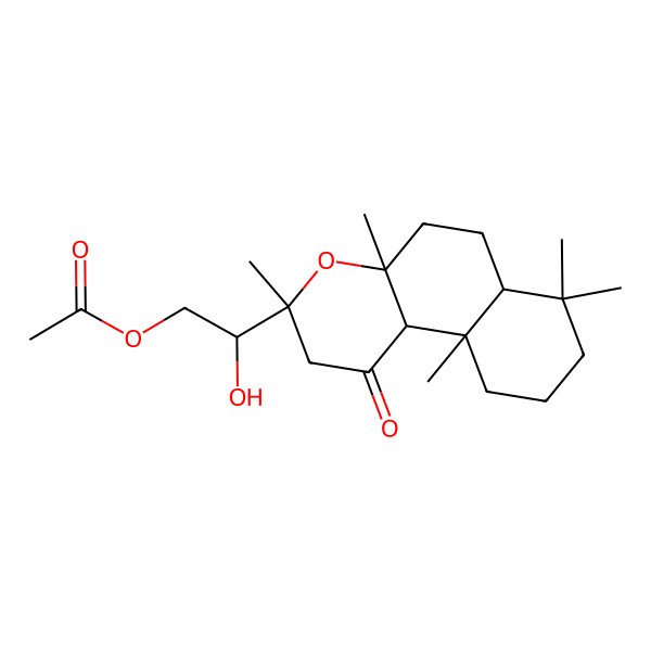 2D Structure of [2-[(3S,4aR,6aS,10aS,10bR)-3,4a,7,7,10a-pentamethyl-1-oxo-2,5,6,6a,8,9,10,10b-octahydrobenzo[f]chromen-3-yl]-2-hydroxyethyl] acetate