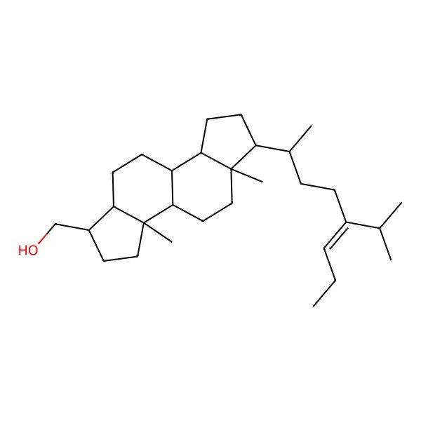 2D Structure of [(1S,3aR,3bS,5aR,6R,8aS,8bS,10aS)-3a,5a-dimethyl-6-[(2R)-5-propan-2-yloct-5-en-2-yl]-1,2,3,3b,4,5,6,7,8,8a,8b,9,10,10a-tetradecahydroindeno[5,4-e]inden-1-yl]methanol