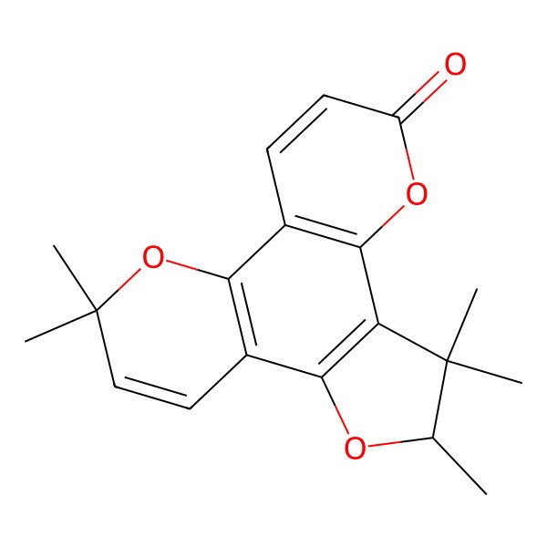 2D Structure of (4S)-4,5,5,15,15-pentamethyl-3,8,14-trioxatetracyclo[11.4.0.02,6.07,12]heptadeca-1(13),2(6),7(12),10,16-pentaen-9-one