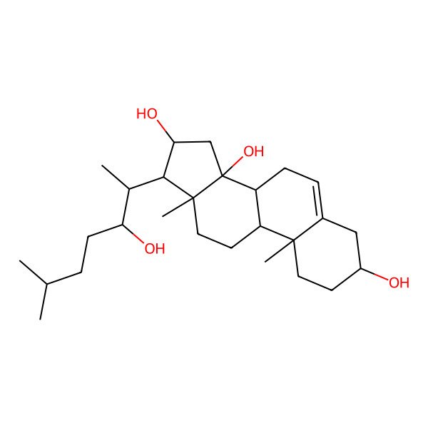 2D Structure of (3S,8R,9S,10R,13R,14R,17R)-17-[(2S)-3-hydroxy-6-methylheptan-2-yl]-10,13-dimethyl-1,2,3,4,7,8,9,11,12,15,16,17-dodecahydrocyclopenta[a]phenanthrene-3,14,16-triol