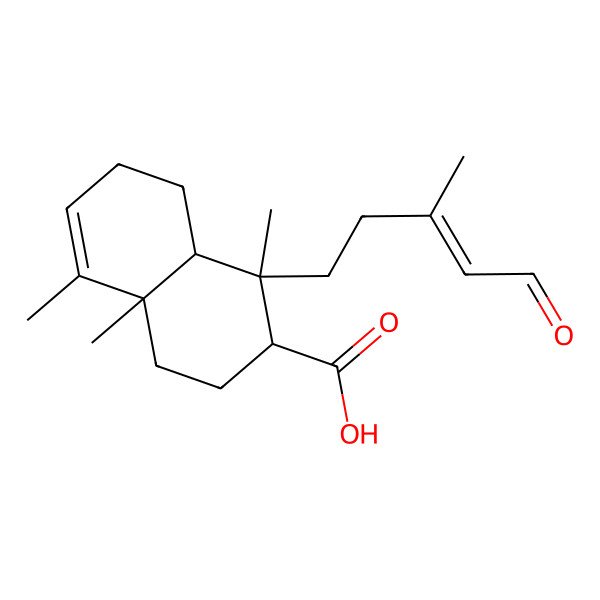 2D Structure of (1S,2R,4aR,8aR)-1,4a,5-trimethyl-1-[(Z)-3-methyl-5-oxopent-3-enyl]-2,3,4,7,8,8a-hexahydronaphthalene-2-carboxylic acid