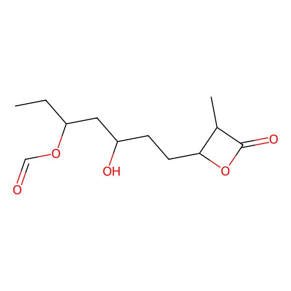 2D Structure of 4alpha-(3-Methyl-4-formyloxy-heptyl)-3alpha-methyl-2-oxetanone