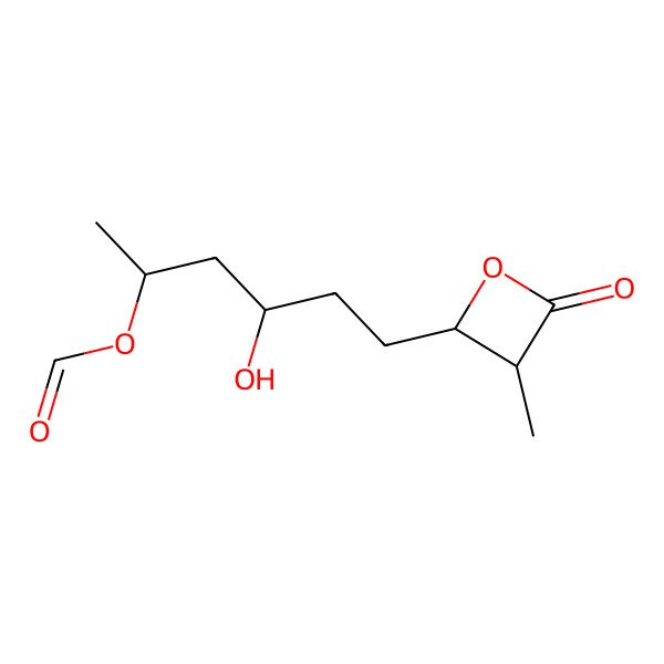 2D Structure of 4alpha-(3-Methyl-4-formyloxy-hexyl)-3alpha-methyl-2-oxetanone