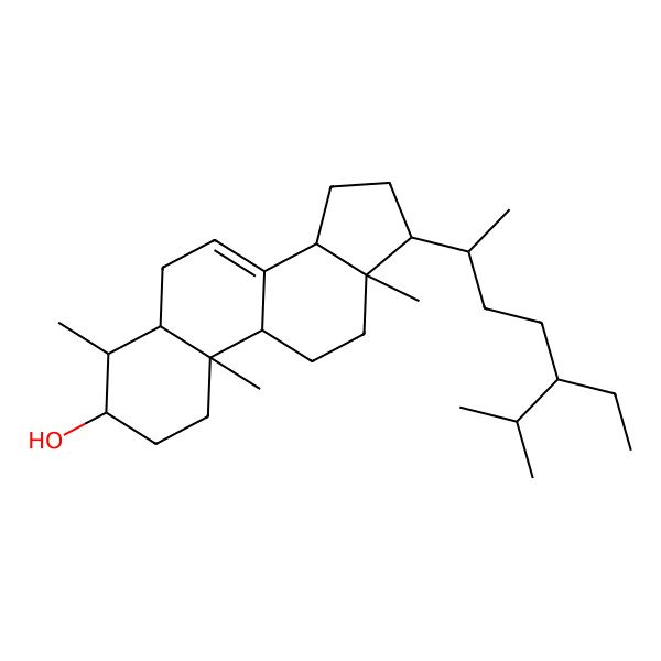 2D Structure of 4alpha-Methyl-5alpha-stigmast-7-en-3beta-ol