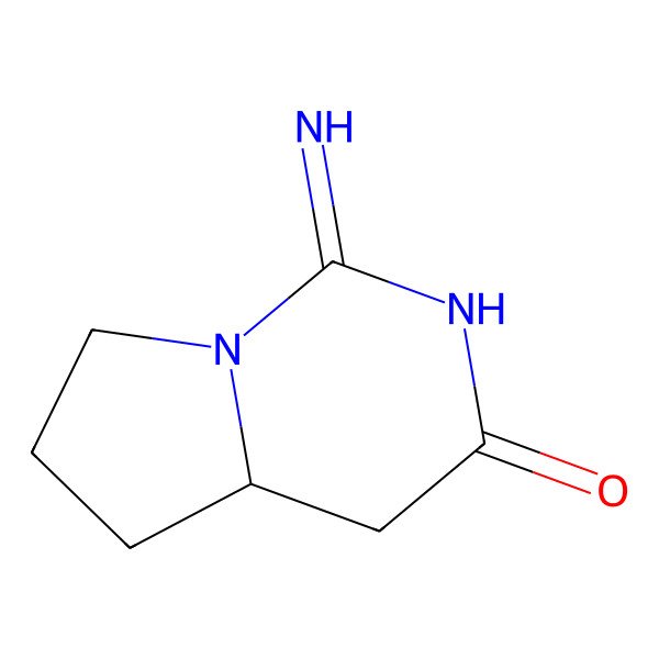 2D Structure of (4aR)-1-imino-4a,5,6,7-tetrahydro-4H-pyrrolo[1,2-c]pyrimidin-3-one