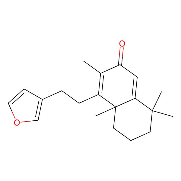 2D Structure of (4aR)-4-[2-(furan-3-yl)ethyl]-3,4a,8,8-tetramethyl-6,7-dihydro-5H-naphthalen-2-one