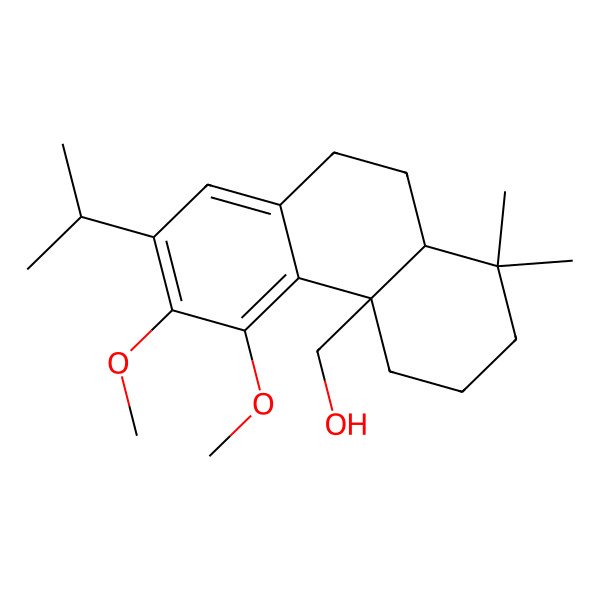 2D Structure of [(4aR)-5,6-dimethoxy-1,1-dimethyl-7-propan-2-yl-2,3,4,9,10,10a-hexahydrophenanthren-4a-yl]methanol