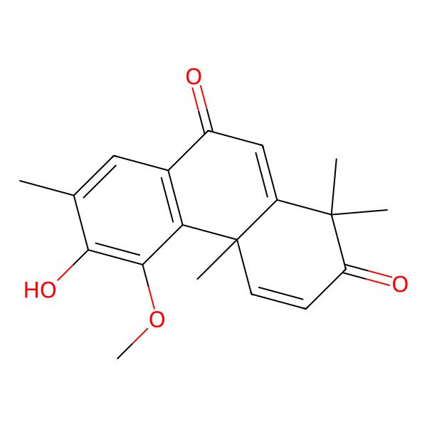 2D Structure of (4aR)-6-hydroxy-5-methoxy-1,1,4a,7-tetramethylphenanthrene-2,9-dione