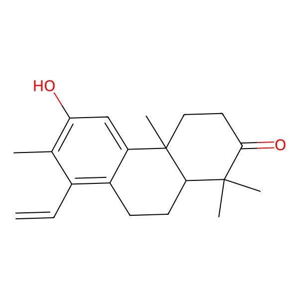 2D Structure of (4aR,10aR)-8-ethenyl-6-hydroxy-1,1,4a,7-tetramethyl-4,9,10,10a-tetrahydro-3H-phenanthren-2-one