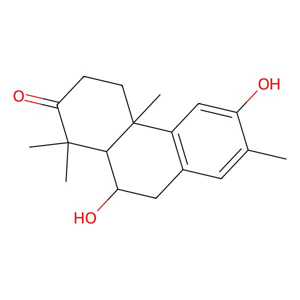 2D Structure of (4aR,10R,10aS)-6,10-dihydroxy-1,1,4a,7-tetramethyl-4,9,10,10a-tetrahydro-3H-phenanthren-2-one