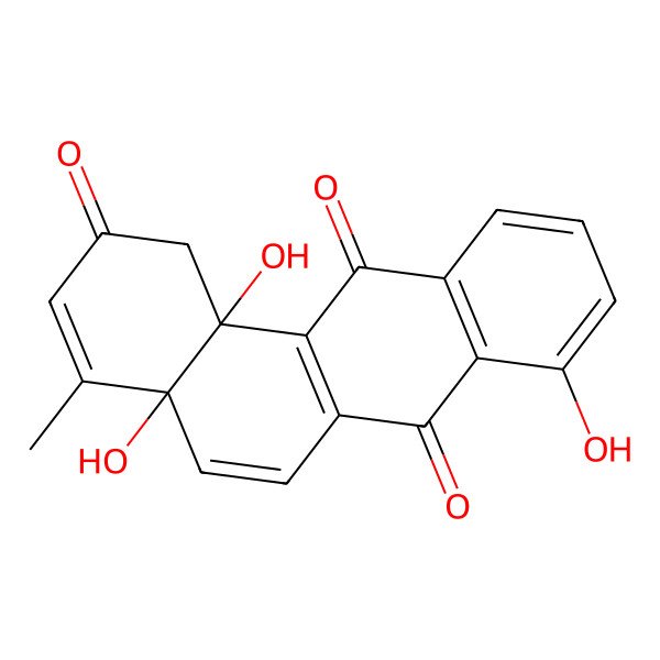 2D Structure of (4aR,12bR)-4a,8,12b-trihydroxy-4-methyl-1H-benzo[a]anthracene-2,7,12-trione