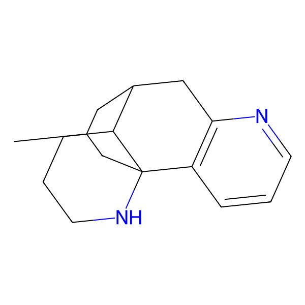 2D Structure of (4aR,12R)-2,3,4,4abeta,5,6-Hexahydro-12-methyl-1H-5beta,10bbeta-propano-1,7-phenanthroline