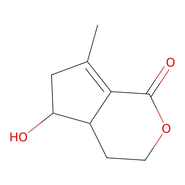 2D Structure of (4aR,5R)-5-hydroxy-7-methyl-4,4a,5,6-tetrahydro-3H-cyclopenta[c]pyran-1-one