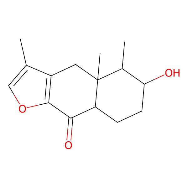 2D Structure of (4aR,5R,6R,8aR)-6-hydroxy-3,4a,5-trimethyl-4,5,6,7,8,8a-hexahydrobenzo[f][1]benzofuran-9-one