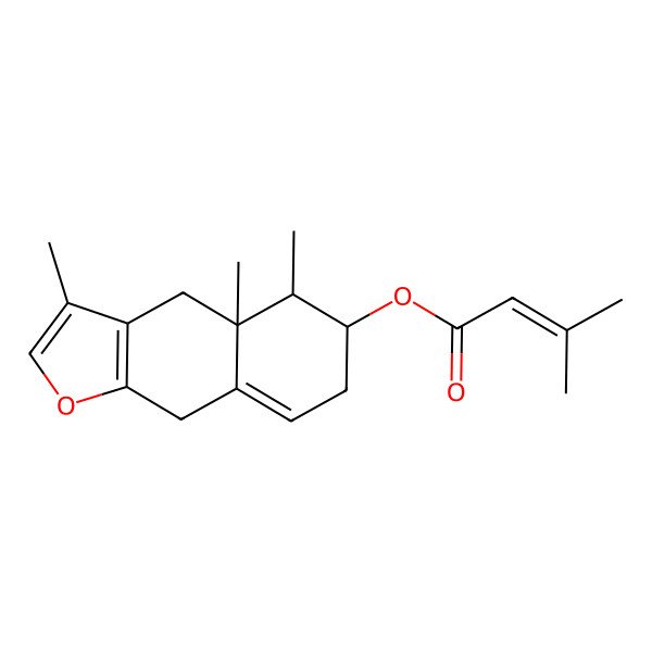 2D Structure of [(4aR,5R,6S)-3,4a,5-trimethyl-5,6,7,9-tetrahydro-4H-benzo[f][1]benzofuran-6-yl] 3-methylbut-2-enoate