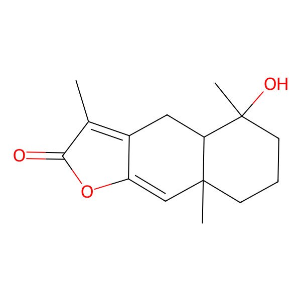 2D Structure of (4aR,5R,8aS)-5-hydroxy-3,5,8a-trimethyl-4a,6,7,8-tetrahydro-4H-benzo[f][1]benzofuran-2-one