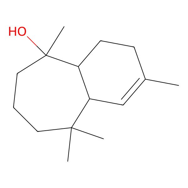 2D Structure of (4aR,5R,9aR)-2,5,9,9-tetramethyl-4,4a,6,7,8,9a-hexahydro-3H-benzo[7]annulen-5-ol