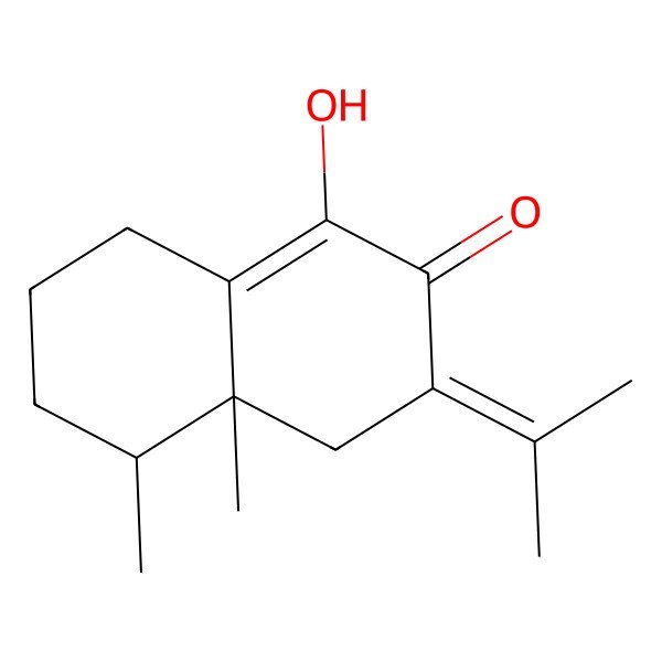 2D Structure of (4aR,5S)-1-Hydroxy-4a,5-dimethyl-3-(propan-2-ylidene)-4,4a,5,6,7,8-hexahydronaphthalen-2(3H)-one