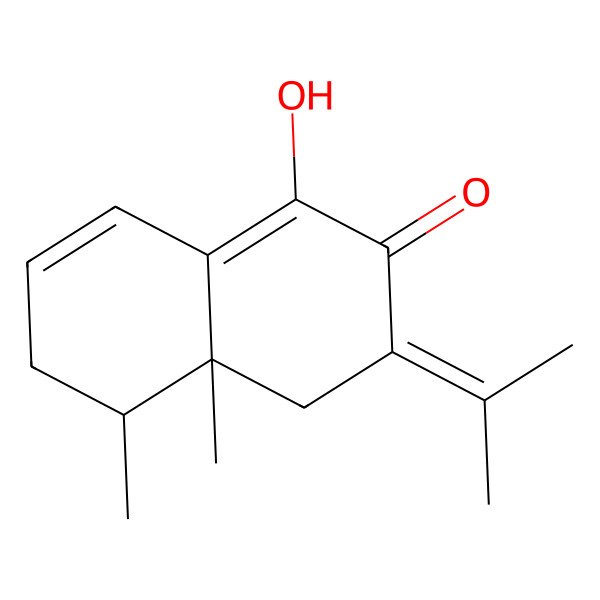 2D Structure of (4aR,5S)-1-hydroxy-4a,5-dimethyl-3-propan-2-ylidene-5,6-dihydro-4H-naphthalen-2-one