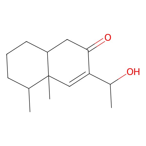 2D Structure of (4aR,5S,8aR)-3-[(1R)-1-hydroxyethyl]-4a,5-dimethyl-1,5,6,7,8,8a-hexahydronaphthalen-2-one
