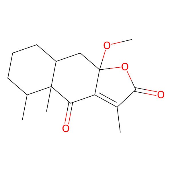 2D Structure of (4aR,5S,8aR,9aR)-9a-methoxy-3,4a,5-trimethyl-5,6,7,8,8a,9-hexahydrobenzo[f][1]benzofuran-2,4-dione