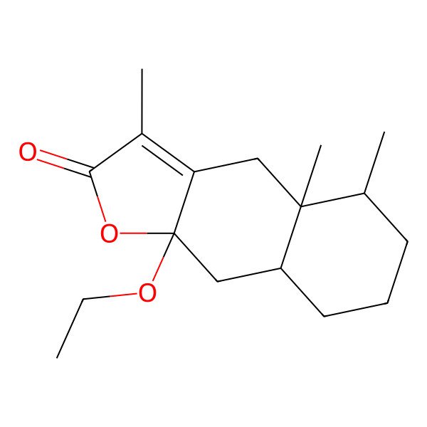 2D Structure of (4aR,5S,8aS,9aR)-9a-ethoxy-3,4a,5-trimethyl-5,6,7,8,8a,9-hexahydro-4H-benzo[f][1]benzofuran-2-one
