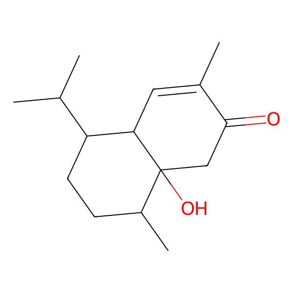 2D Structure of (4aR,5S,8R,8aR)-8a-hydroxy-3,8-dimethyl-5-propan-2-yl-1,4a,5,6,7,8-hexahydronaphthalen-2-one