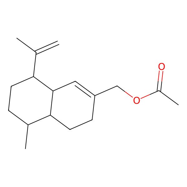 2D Structure of [(4aR,5S,8S,8aR)-5-methyl-8-prop-1-en-2-yl-3,4,4a,5,6,7,8,8a-octahydronaphthalen-2-yl]methyl acetate