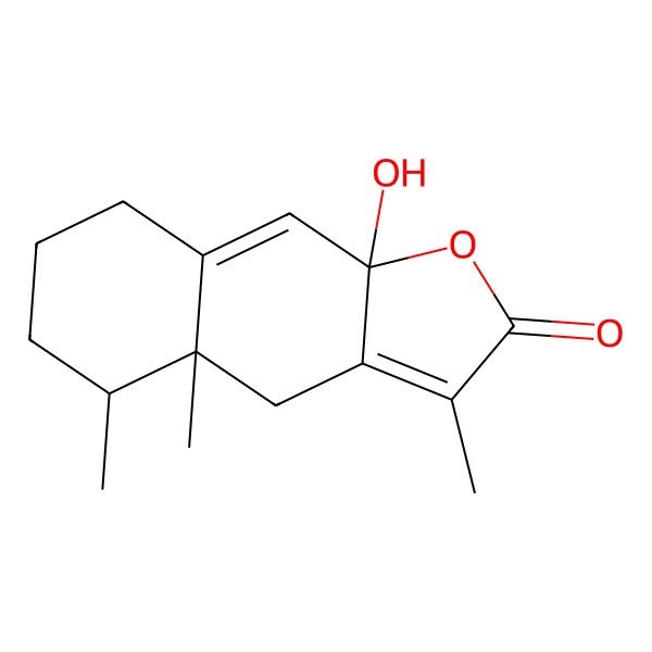 2D Structure of (4aR,5S,9aS)-9a-hydroxy-3,4a,5-trimethyl-5,6,7,8-tetrahydro-4H-benzo[f][1]benzofuran-2-one