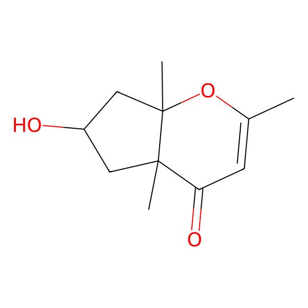 2D Structure of (4aR,6S,7aR)-6-hydroxy-2,4a,7a-trimethyl-6,7-dihydro-5H-cyclopenta[b]pyran-4-one