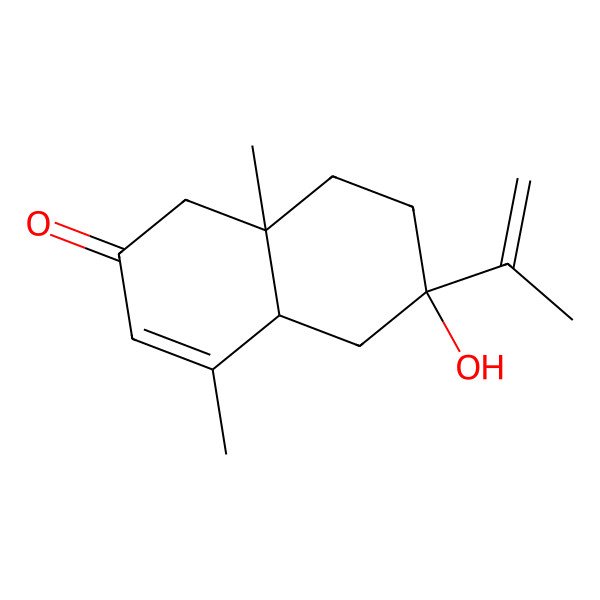 2D Structure of (4aR,6S,8aR)-6-hydroxy-4,8a-dimethyl-6-prop-1-en-2-yl-4a,5,7,8-tetrahydro-1H-naphthalen-2-one