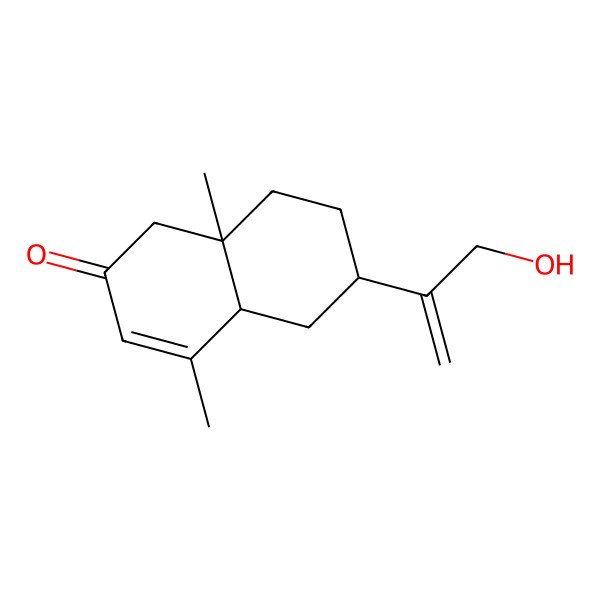 2D Structure of (4aR,6S,8aS)-6-(3-hydroxyprop-1-en-2-yl)-4,8a-dimethyl-1,4a,5,6,7,8-hexahydronaphthalen-2-one