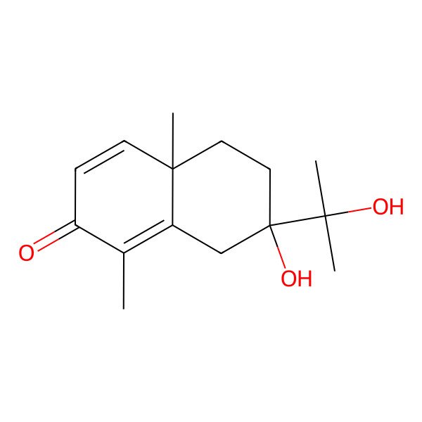 2D Structure of (4aR,7R)-7-hydroxy-7-(2-hydroxypropan-2-yl)-1,4a-dimethyl-6,8-dihydro-5H-naphthalen-2-one 2D Structure of (4aR,7R)-7-hydroxy-7-(2-hydroxypropan-2-yl)-1,4a-dimethyl-6,8-dihydro-5H-naphthalen-2-one