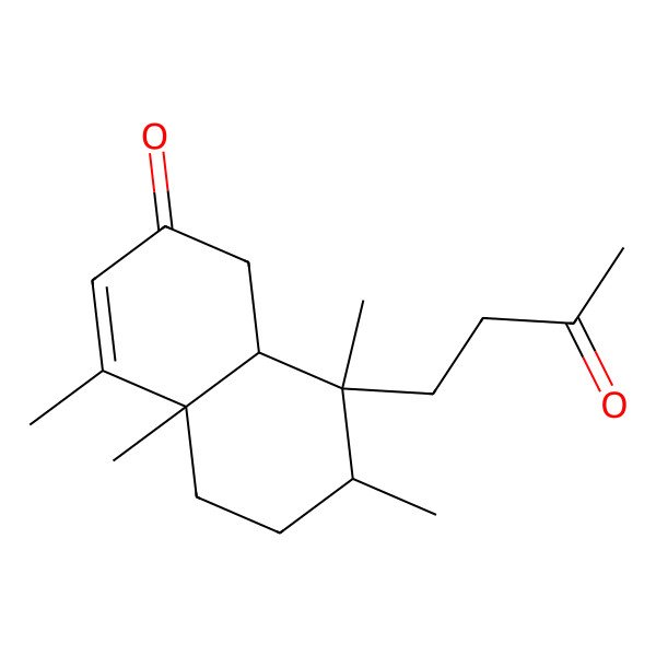 2D Structure of (4aR,7R,8S,8aR)-4,4a,7,8-tetramethyl-8-(3-oxobutyl)-5,6,7,8a-tetrahydro-1H-naphthalen-2-one