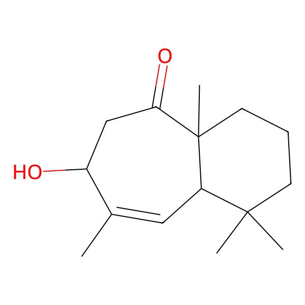2D Structure of (4aR,7R,9aR)-7-hydroxy-4,4,6,9a-tetramethyl-1,2,3,4a,7,8-hexahydrobenzo[7]annulen-9-one