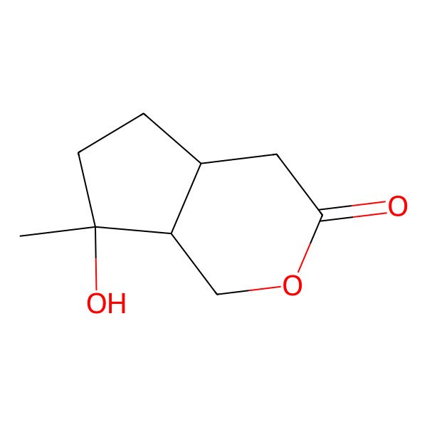 2D Structure of (4aR,7S,7aR)-7-hydroxy-7-methyl-1,4,4a,5,6,7a-hexahydrocyclopenta[c]pyran-3-one