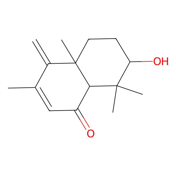 2D Structure of (4aR,7S,8aR)-7-hydroxy-3,4a,8,8-tetramethyl-4-methylidene-5,6,7,8a-tetrahydronaphthalen-1-one 2D Structure of (4aR,7S,8aR)-7-hydroxy-3,4a,8,8-tetramethyl-4-methylidene-5,6,7,8a-tetrahydronaphthalen-1-one
