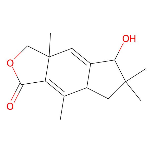 2D Structure of (4aR,7S,8aS)-7-hydroxy-4,6,6,8a-tetramethyl-1,4a,5,7-tetrahydrocyclopenta[f][2]benzofuran-3-one