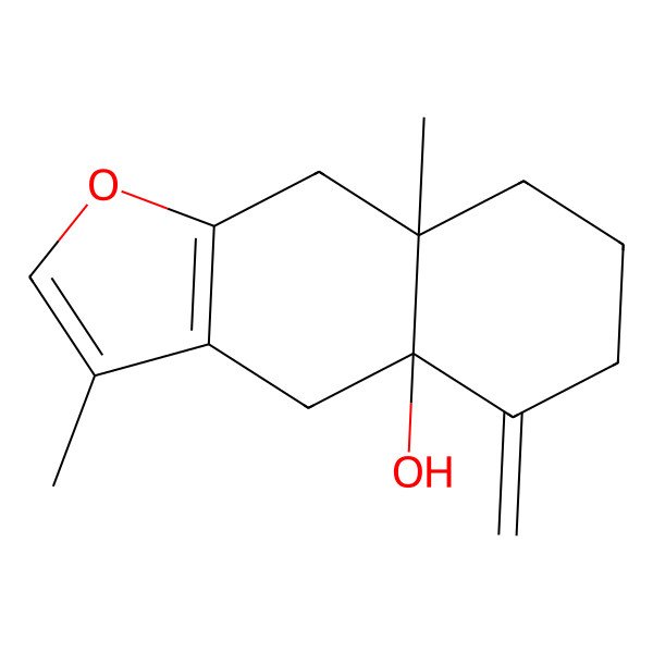 2D Structure of (4aR,8aR)-3,8a-dimethyl-5-methylidene-6,7,8,9-tetrahydro-4H-benzo[f][1]benzofuran-4a-ol
