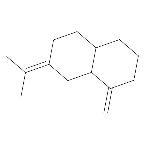 2D Structure of (4aR,8aR)-4-methylidene-6-propan-2-ylidene-1,2,3,4a,5,7,8,8a-octahydronaphthalene