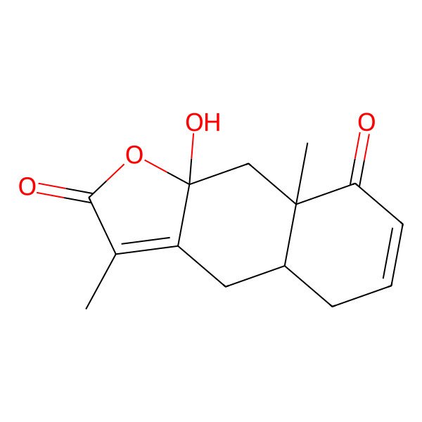 2D Structure of (4aR,8aR,9aS)-9a-hydroxy-3,8a-dimethyl-4,4a,5,9-tetrahydrobenzo[f][1]benzofuran-2,8-dione