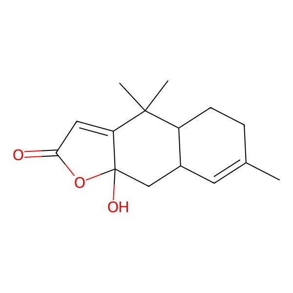 2D Structure of (4aR,8aR,9aS)-9a-hydroxy-4,4,7-trimethyl-5,6,8a,9-tetrahydro-4aH-benzo[f][1]benzofuran-2-one