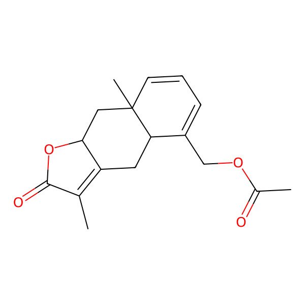 2D Structure of [(4aR,8aS,9aS)-3,8a-dimethyl-2-oxo-4,4a,9,9a-tetrahydrobenzo[f][1]benzofuran-5-yl]methyl acetate