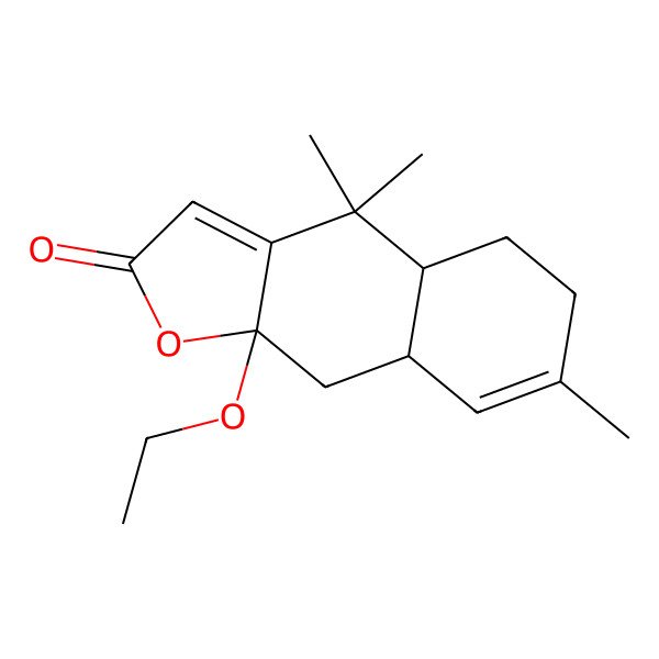 2D Structure of (4aR,8aS,9aS)-9a-ethoxy-4,4,7-trimethyl-5,6,8a,9-tetrahydro-4aH-benzo[f][1]benzofuran-2-one