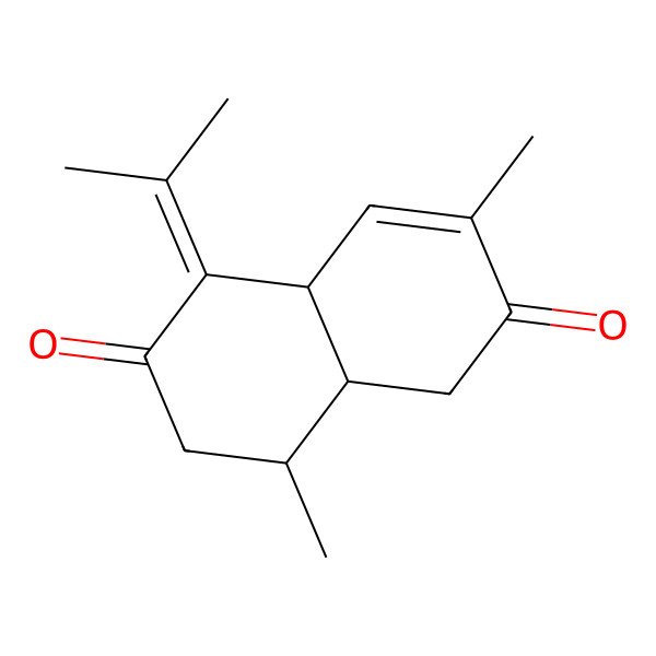 2D Structure of (4aR,8S,8aR)-3,8-dimethyl-5-propan-2-ylidene-4a,7,8,8a-tetrahydro-1H-naphthalene-2,6-dione
