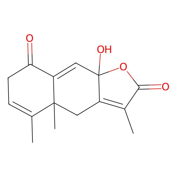 2D Structure of (4aR,9aR)-9a-hydroxy-3,4a,5-trimethyl-4,7-dihydrobenzo[f][1]benzofuran-2,8-dione