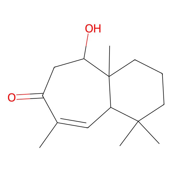 2D Structure of (4aR,9R,9aR)-9-hydroxy-4,4,6,9a-tetramethyl-1,2,3,4a,8,9-hexahydrobenzo[7]annulen-7-one