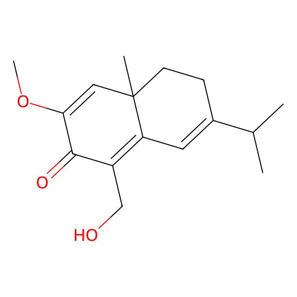 2D Structure of (4aS)-1-(hydroxymethyl)-3-methoxy-4a-methyl-7-propan-2-yl-5,6-dihydronaphthalen-2-one