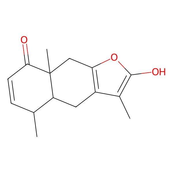 2D Structure of (4aS,5R,8aR)-2-hydroxy-3,5,8a-trimethyl-4,4a,5,9-tetrahydrobenzo[f][1]benzofuran-8-one