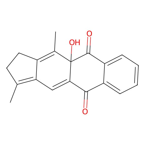2D Structure of (4aS)-4a-hydroxy-1,4-dimethyl-2,3-dihydrocyclopenta[b]anthracene-5,10-dione